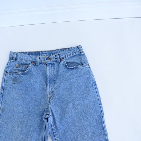 Vintage 90s Levi's 619 Straight Leg Light Stone Wash Blue Denim Jeans - Size 33 - Picture 8 of 16